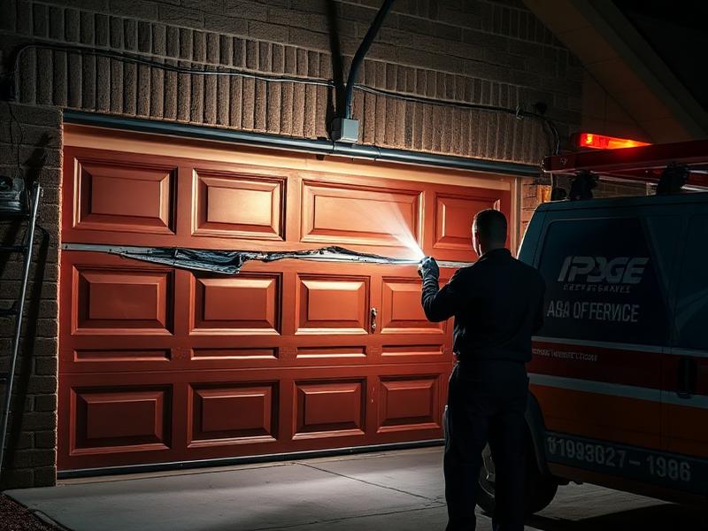 Emergency garage door repair service at night